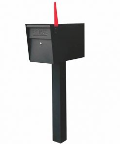 Mail Boss High Security Mailbox with Post Black Flag Up