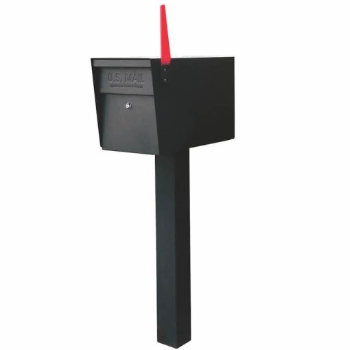 Mail Boss High Security Mailbox with Post Black Flag Up