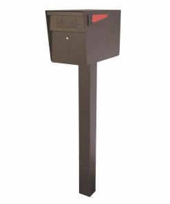 Mail Boss High Security Mailbox with Post Bronze Flag Down