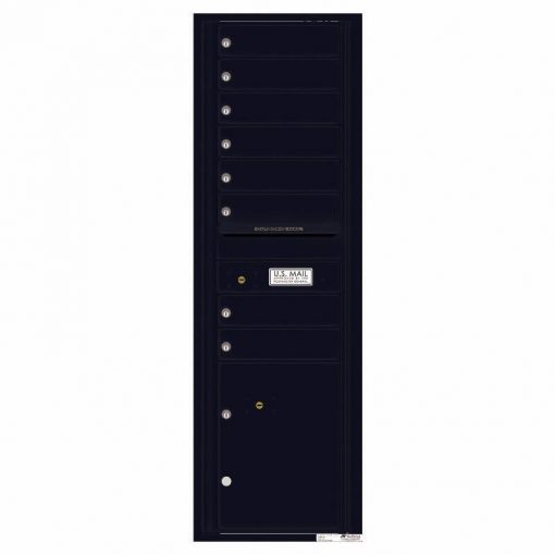 Florence Versatile Front Loading 4C Commercial Mailbox with 8 tenant Doors and 1 Parcel Locker 4C15S-08 Black