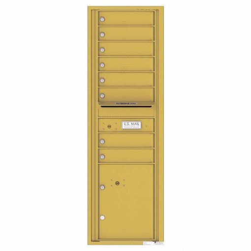 Florence Versatile Front Loading 4C Commercial Mailbox with 8 tenant Doors and 1 Parcel Locker 4C15S 08 Gold Speck