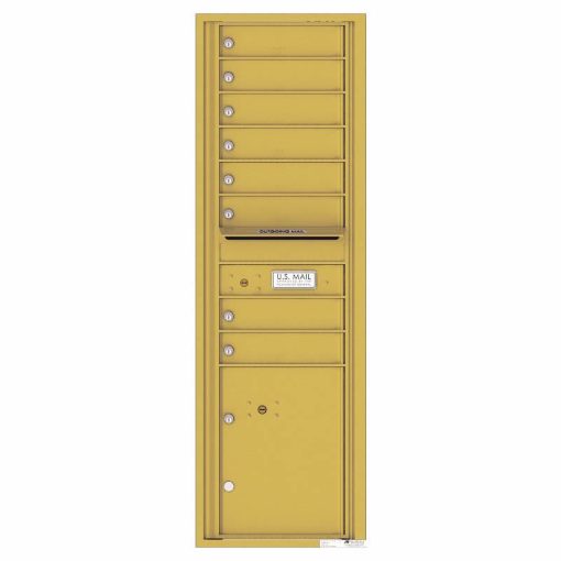 Florence Versatile Front Loading 4C Commercial Mailbox with 8 tenant Doors and 1 Parcel Locker 4C15S-08 Gold Speck