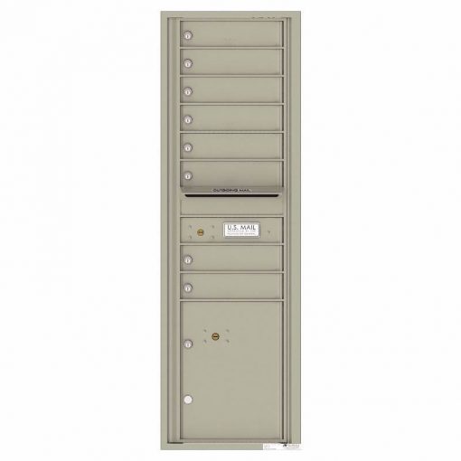 Florence Versatile Front Loading 4C Commercial Mailbox with 8 tenant Doors and 1 Parcel Locker 4C15S 08 Postal Grey