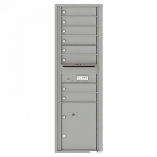 Florence Versatile Front Loading 4C Commercial Mailbox with 8 tenant Doors and 1 Parcel Locker 4C15S 08 Silver Speck
