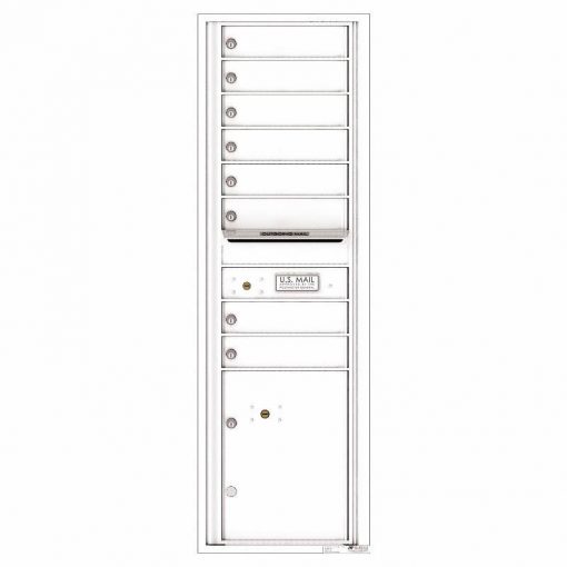 Florence Versatile Front Loading 4C Commercial Mailbox with 8 tenant Doors and 1 Parcel Locker 4C15S 08 White