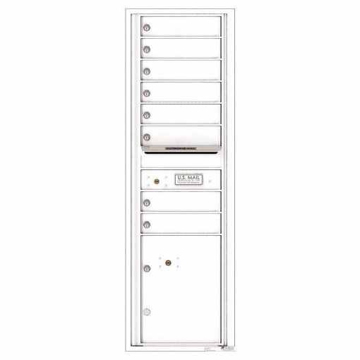 Florence Versatile Front Loading 4C Commercial Mailbox with 8 tenant Doors and 1 Parcel Locker 4C15S-08 White