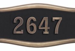 Address Plaque with Black Background and Antique Bronze Frame and Numbers
