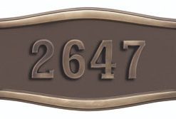 Address Plaque with Bronze Background and Antique Bronze Frame and Numbers