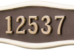 Address Plaque with Bronze Background with Polished Brass Frame and Numbers