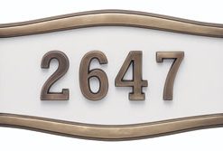 Address Plaque with White Background with Antique Bronze Frame and Numbers