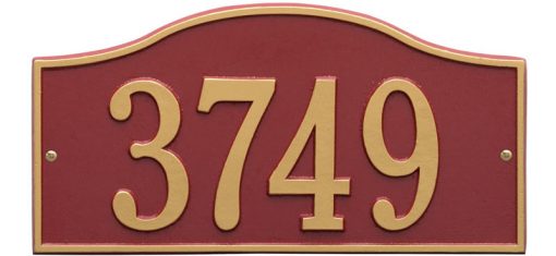 Rolling Hills Plaques – Standard Wall – One Line Red Gold