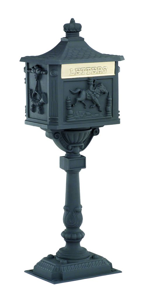 Victorian Pedestal Mailbox Black