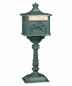 Victorian Pedestal Mailbox Green