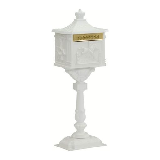 Victorian Pedestal Mailbox White