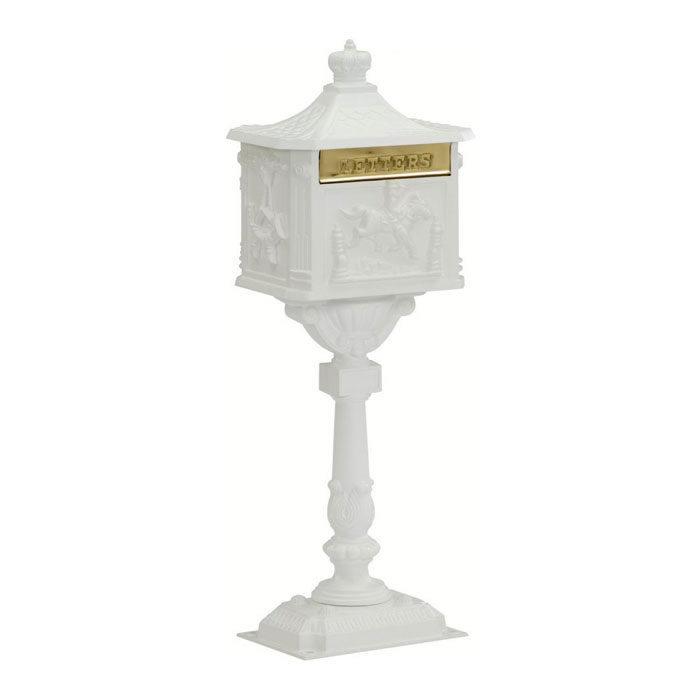Victorian Pedestal Mailbox White
