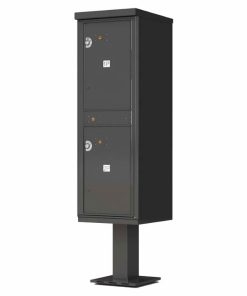 Outdoor Parcel Locker with Pedestal Stand - 2 Parcel Lockers Bronze