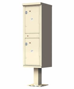 Outdoor Parcel Locker with Pedestal Stand - 2 Parcel Lockers Sand