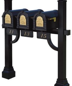 3 Keystone Mailboxes with Post