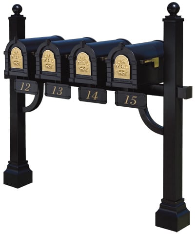 4 Keystone Mailboxes with Post