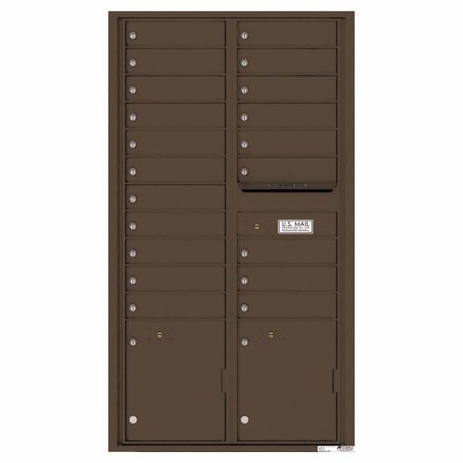 Florence Versatile Front Loading 4C Commercial Mailbox with 20 Tenant Compartments and 2 Parcel Lockers