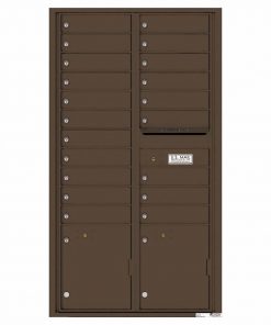 Florence Versatile Front Loading 4C Commercial Mailbox with 20 Tenant Compartments and 2 Parcel Lockers 4C16D-20 Antque Bronze
