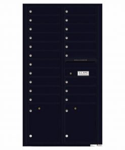 Florence Versatile Front Loading 4C Commercial Mailbox with 20 Tenant Compartments and 2 Parcel Lockers 4C16D-20 Black