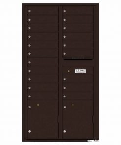 Florence Versatile Front Loading 4C Commercial Mailbox with 20 Tenant Compartments and 2 Parcel Lockers 4C16D-20 Dark Bronze