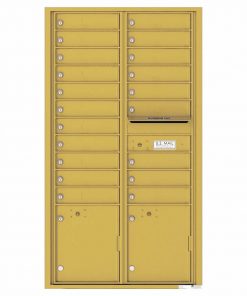 Florence Versatile Front Loading 4C Commercial Mailbox with 20 Tenant Compartments and 2 Parcel Lockers 4C16D-20 Gold Speck