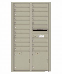 Florence Versatile Front Loading 4C Commercial Mailbox with 20 Tenant Compartments and 2 Parcel Lockers 4C16D-20 Postal Grey