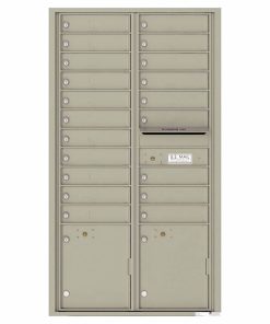 Florence Versatile Front Loading 4C Commercial Mailbox with 20 Tenant Compartments and 2 Parcel Lockers 4C16D-20 Postal Grey