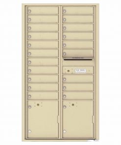 Florence Versatile Front Loading 4C Commercial Mailbox with 20 Tenant Compartments and 2 Parcel Lockers 4C16D-20 Sandstone