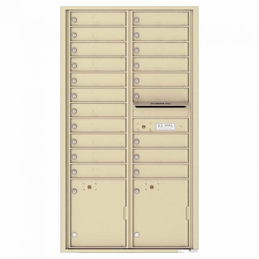Florence Versatile Front Loading 4C Commercial Mailbox with 20 Tenant Compartments and 2 Parcel Lockers 4C16D 20 Sandstone