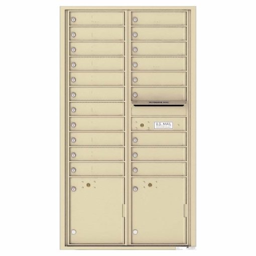 Florence Versatile Front Loading 4C Commercial Mailbox with 20 Tenant Compartments and 2 Parcel Lockers 4C16D-20 Sandstone