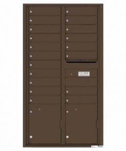 Front Loading Commercial Mailbox with 19 Tenant Compartments and 2 Parcel Lockers - Versatile Double Column Mailbox Antque Bronze