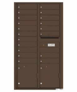 Front Loading Commercial Mailbox with 19 Tenant Compartments and 2 Parcel Lockers - Versatile Double Column Mailbox Antque Bronze