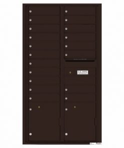 Front Loading Commercial Mailbox with 19 Tenant Compartments and 2 Parcel Lockers - Versatile Double Column Mailbox Dark Bronze 4c16d-19db