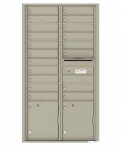 Front Loading Commercial Mailbox with 19 Tenant Compartments and 2 Parcel Lockers - Versatile Double Column Mailbox Postal Gray 4c16d-19pg