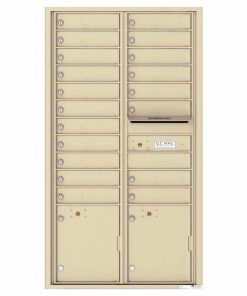 Front Loading Commercial Mailbox with 19 Tenant Compartments and 2 Parcel Lockers - Versatile Double Column Mailbox Sanstone 4c16d-19sd