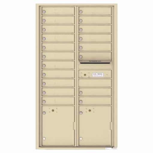 Front Loading Commercial Mailbox with 19 Tenant Compartments and 2 Parcel Lockers - Versatile Double Column Mailbox Sanstone 4c16d-19sd