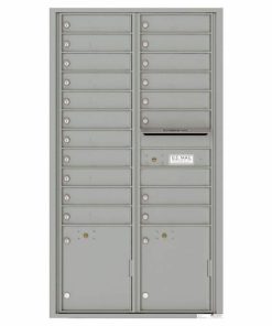 Front Loading Commercial Mailbox with 19 Tenant Compartments and 2 Parcel Lockers - Versatile Double Column Mailbox Silver Speck