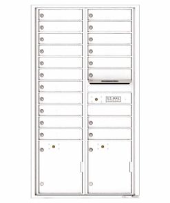 Front Loading Commercial Mailbox with 19 Tenant Compartments and 2 Parcel Lockers - Versatile Double Column Mailbox White 4c16d-19wh