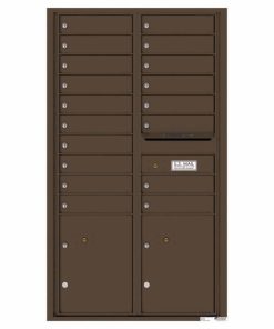 Versatile Front Loading 4C Commercial Mailbox with 18 Tenant Doors and 2 Parcel Lockers Antique Bronze