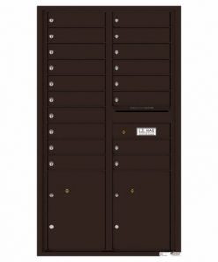 Versatile Front Loading 4C Commercial Mailbox with 18 Tenant Doors and 2 Parcel Lockers Dark Bronze