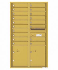 Versatile Front Loading 4C Commercial Mailbox with 18 Tenant Doors and 2 Parcel Lockers Gold Speck