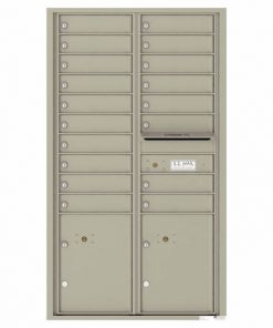 Versatile Front Loading 4C Commercial Mailbox with 18 Tenant Doors and 2 Parcel Lockers Postal Grey