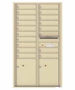 Versatile Front Loading 4C Commercial Mailbox with 18 Tenant Doors and 2 Parcel Lockers Sandstone