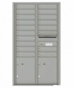 Versatile Front Loading 4C Commercial Mailbox with 18 Tenant Doors and 2 Parcel Lockers Silver Speck