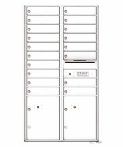 Versatile Front Loading 4C Commercial Mailbox with 18 Tenant Doors and 2 Parcel Lockers White