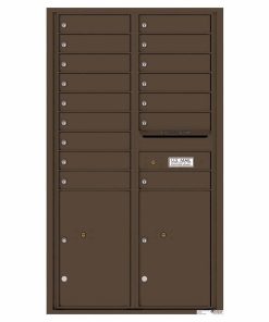 Florence Versatile Front Loading 4C Commercial Mailbox 16 Tenant Compartments with 2 Parcel Lockers Antque Bronze