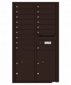 Florence Versatile Front Loading 4C Commercial Mailbox 16 Tenant Compartments with 2 Parcel Lockers Dark Bronze